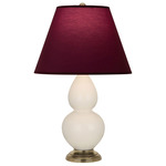Double Gourd Table Lamp - Bone / Plum / Lavender Lining