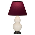 Double Gourd Table Lamp - Bone / Plum / Lavender Lining