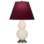 Double Gourd Table Lamp - Bone / Plum / Lavender Lining