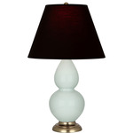 Double Gourd Table Lamp - Celadon / Ink Black / Rose Red Lining