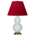 Double Gourd Table Lamp - Celadon / Rose Red / Ink Black Lining