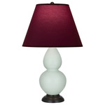 Double Gourd Table Lamp - Celadon / Plum / Lavender Lining