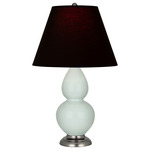 Double Gourd Table Lamp - Celadon / Ink Black / Rose Red Lining