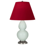 Double Gourd Table Lamp - Celadon / Rose Red / Ink Black Lining
