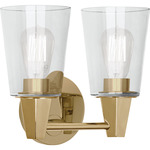Wheatley Plug-in Bathroom Vanity Light - Modern Brass / Clear
