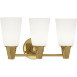 Wheatley Plug-in Bathroom Vanity Light - Modern Brass / Frosted White