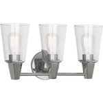 Wheatley Plug-in Bathroom Vanity Light - Polished Chrome / Clear