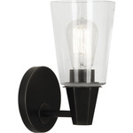 Wheatley Plug-in Wall Sconce - Deep Patina Bronze / Clear