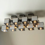 Tetra XVI Ceiling Semi Flush Light - Brushed Nickel / Black Poppy