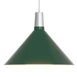 Bower Pendant - Dark Green / Matte White