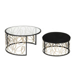 Scribble Nesting Coffee Table Set of 2 - Matte Black / Artifact / Clear