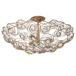 Ethereal Rose Ceiling Light - Havana Gold / Crystal