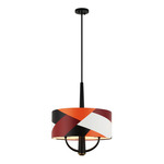 Patchwork Pendant - Black / Brass / Patchwork
