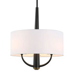 Patchwork Pendant - Black / Brass / White