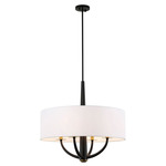 Patchwork Chandelier - Black / Brass / White