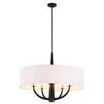 Patchwork Chandelier - Black / Brass / White