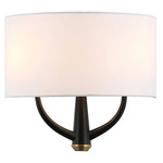 Patchwork Wall Sconce - Black / Brass / White