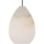 Alina Alabaster Pendant - Hand Rubbed Antique Brass / Alabaster