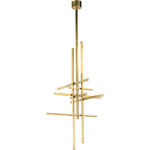 Cityscape Pendant - Hand Rubbed Antique Brass / Crystal