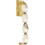 Collier Alabaster Wall Sconce - Hand Rubbed Antique Brass / Alabaster