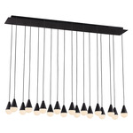 Cupola Alabaster Linear Multi Light Chandelier - Nightshade Black / Alabaster