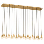 Cupola Alabaster Linear Multi Light Chandelier - Hand Rubbed Antique Brass / Alabaster