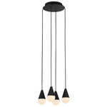 Cupola Alabaster Round Multi Light Chandelier - Nightshade Black / Alabaster