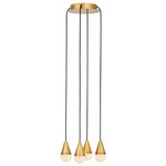 Cupola Alabaster Round Multi Light Chandelier - Hand Rubbed Antique Brass / Alabaster