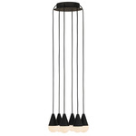 Cupola Alabaster Round Multi Light Chandelier - Nightshade Black / Alabaster