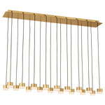 Gable Alabaster Linear Chandelier - Hand Rubbed Antique Brass / Alabaster
