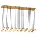 Gable Alabaster Linear Chandelier - Hand Rubbed Antique Brass / Alabaster