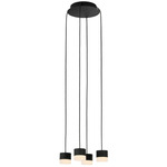Gable Alabaster Round Multi Light Chandelier - Nightshade Black / Alabaster