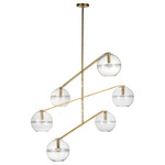 Lowing Chandelier - Polished Antique Brass / Clear
