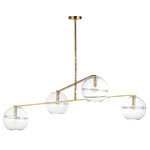 Lowing Chandelier - Polished Antique Brass / Clear