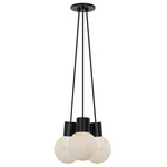 Mina Alabaster Multi Light Pendant - Black / Black Cord