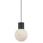 Mina Alabaster Pendant - Black / Black / White Cord