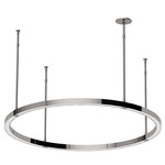 Stagger Ring Chandelier - Polished Stainless Steel