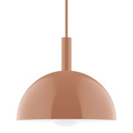 Stack Ray Stem Pendant with Glass Globe - Terracotta / Opal