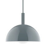 Stack Ray Stem Pendant with Glass Globe - Slate Gray / Opal