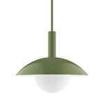 Stack Glow Stem Pendant Glass Globe - Fern Green