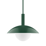 Stack Glow Stem Pendant Glass Globe - Forest Green