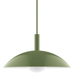 Stack Glow Stem Pendant Glass Globe - Fern Green
