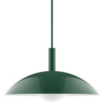 Stack Glow Stem Pendant Glass Globe - Forest Green