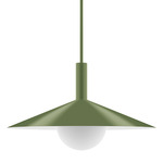 Stack Zing Stem Pendant with Glass Globe - Fern Green / Opal