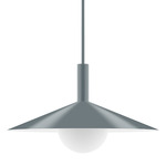 Stack Zing Stem Pendant with Glass Globe - Slate Gray / Opal