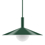 Stack Zing Stem Pendant with Glass Globe - Forest Green / Opal