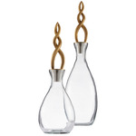 Elixir Decanters Set of 2 - Brass / Smoke Luster