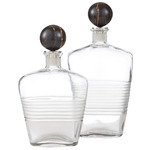 Eaves Decanters Set of 2 - Black Marble / Clear
