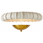 Camella Ceiling Semi Flush Light - Antique Brass / White