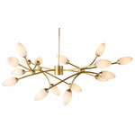 Ember Chandelier - Antique Brass / Matte Opal